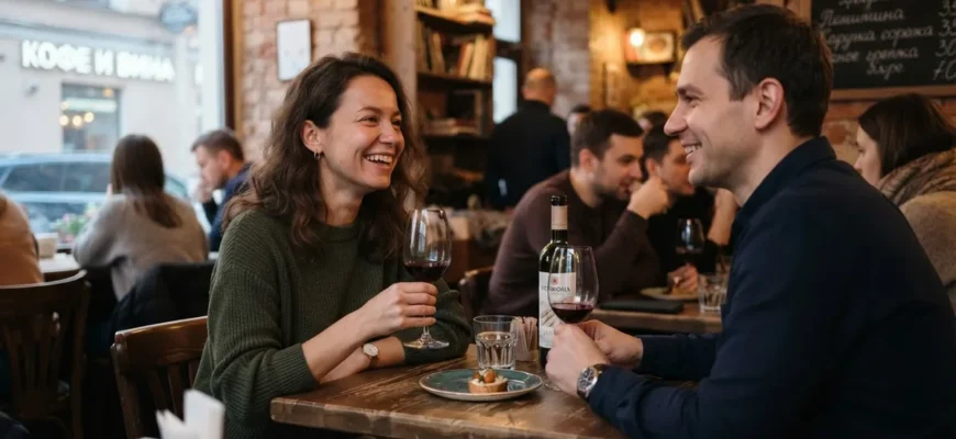 Женщина и мужчина на свидании за столиком в кафе