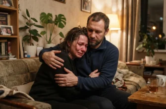 Мужчина поддерживает женщину в трудный момент, объятия